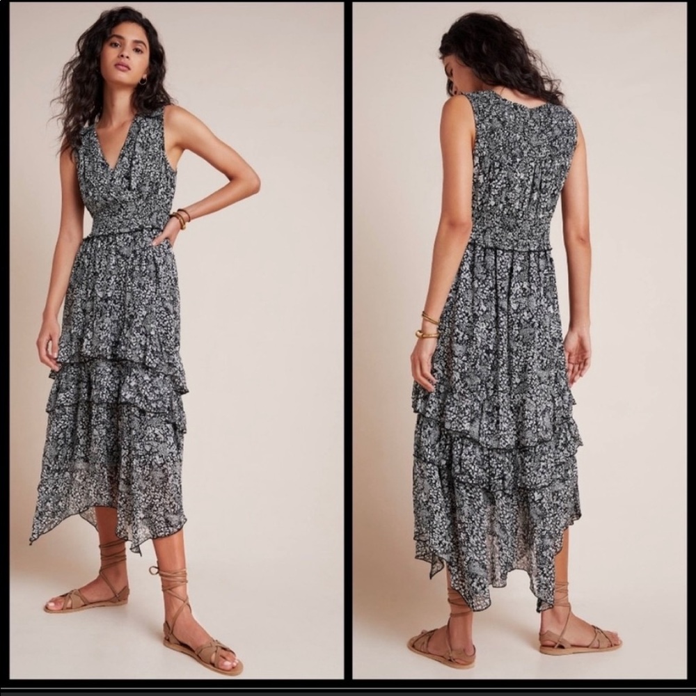 Anthropologie Marcella Tiered MIDI Dress